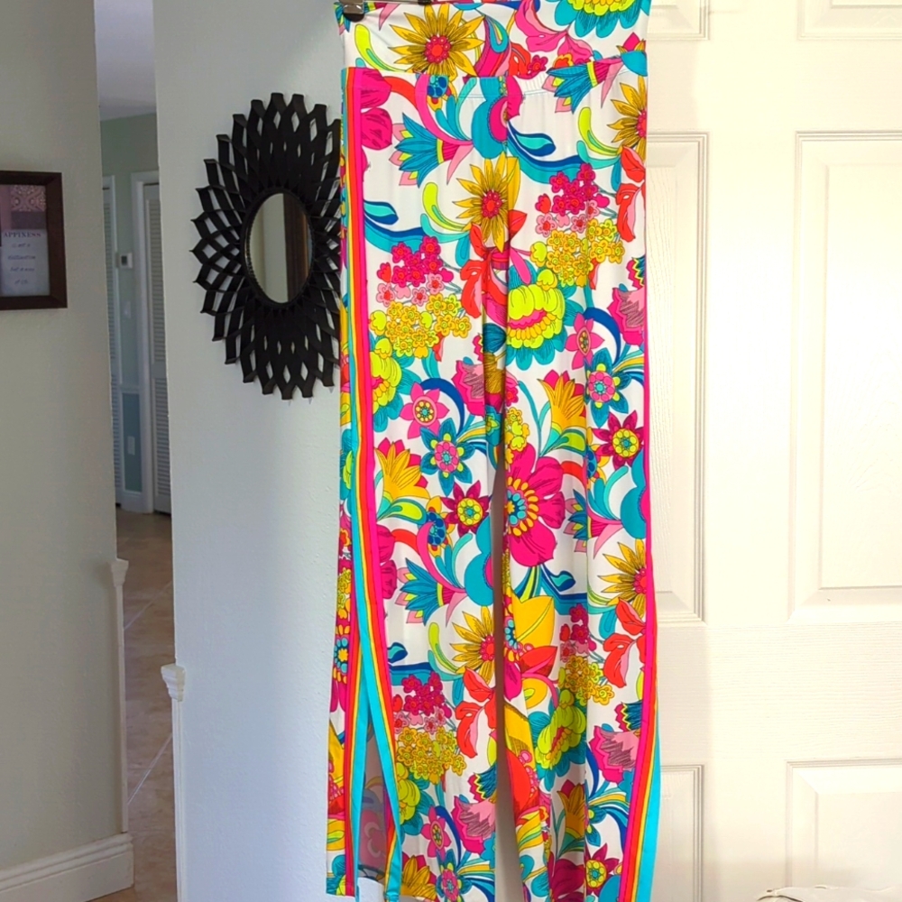 TRINA TURK FONTAINE HIGH WAISTED COVERUP PANTS MEDIUM - Picture 6 of 7